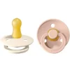 BIBS - 2 unidades de chupeta de bebê de borracha natural blush/marfim, 0/6M