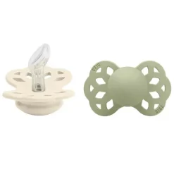 BIBS - 2 unidades de chupeta anatômica Ivory/Sage Infinity, 0/6M