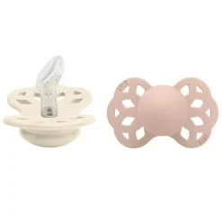 BIBS - 2 unidades de chupeta anatômica Ivory/Blush Infinity, 0/6M