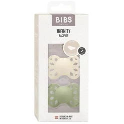 BIBS - 2 unidades de chupeta anatômica Ivory/Sage Infinity, 6/18M