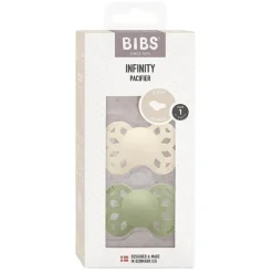 BIBS - 2 unidades de chupeta anatômica Ivory/Sage Infinity, 0/6M
