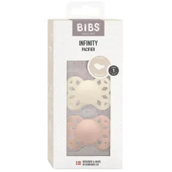 BIBS - 2 unidades de chupeta anatômica Ivory/Blush Infinity, 0/6M