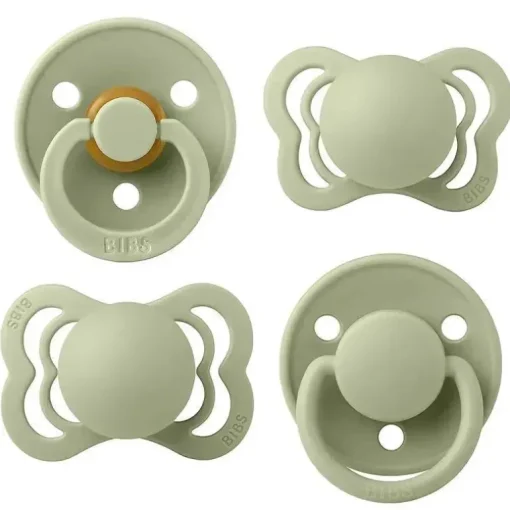 BIBS – Chupeta Try-it De Lux Sage Borracha Natural e Silicone, 0/6M