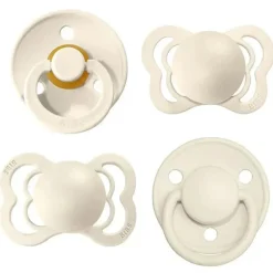 BIBS - Chupetas Try-it De Lux Ivory Borracha Natural e Silicone, 0/6M