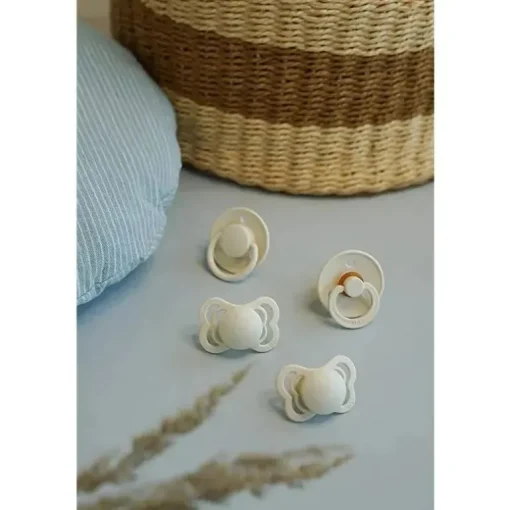 BIBS - Chupetas Try-it De Lux Ivory Borracha Natural e Silicone, 0/6M
