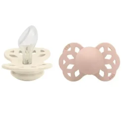 BIBS - 2Pk Ivory/Blush Infinity Chupeta Anatômica, 6/18M