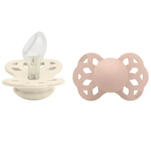 BIBS - 2Pk Ivory/Blush Infinity Chupeta Anatômica, 6/18M