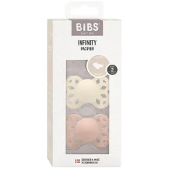 BIBS - 2Pk Ivory/Blush Infinity Chupeta Anatômica, 6/18M