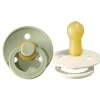 BIBS - 2Pk Sage/Ivory Natural Rubber Baby Chupeta, 0/6M