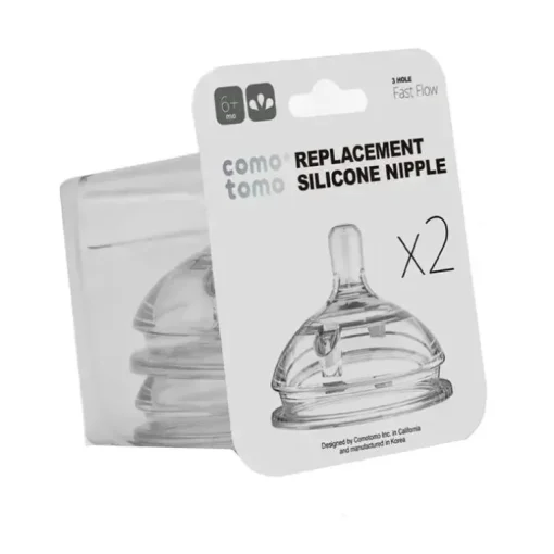 Bico de reposição de silicone para tetina natural Comotomo, fluxo rápido