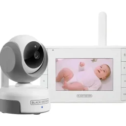 Black + Decker - Monitor de bebê de vídeo digital 4.3 com câmera Pan-Tilt-Zoom