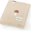 Bleu La La - 100% Luxury Cotton Swaddle Receiving Baby Blanket, Mushroom Camel