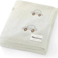 Bleu La La - 100% Luxury Cotton Receiving Swaddle Baby Blanket, Cars Cream