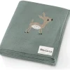 Bleu La La - 100% Luxury Cotton Receiving Swaddle Baby Blanket - Deer