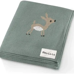 Bleu La La - 100% Luxury Cotton Receiving Swaddle Baby Blanket - Deer
