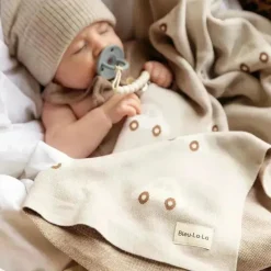 Bleu La La - 100% Luxury Cotton Receiving Swaddle Baby Blanket, Cars Cream