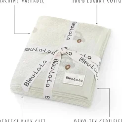 Bleu La La - 100% Luxury Cotton Receiving Swaddle Baby Blanket, Cars Cream