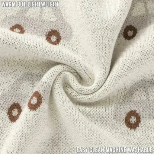 Bleu La La - 100% Luxury Cotton Receiving Swaddle Baby Blanket, Cars Cream