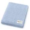 Bleu La La - 100% Luxury Organic Cotton Ribbed Baby Swaddle Blanket, Sky Blue
