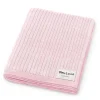 Bleu La La - 100% Luxury Organic Cotton Ribbed Baby Swaddle Blanket, Bluh Pink
