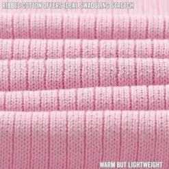 Bleu La La - 100% Luxury Organic Cotton Ribbed Baby Swaddle Blanket, Pink
