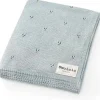 Bleu La La - 100% Organic Cotton Pointelle Swaddle Receiving Baby Blanket, | Powder Blue