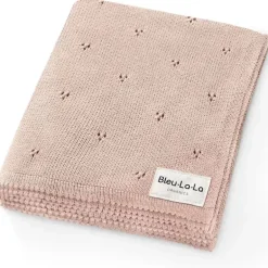 Bleu La La - 100% Organic Cotton Pointelle Swaddle Receiving Baby Blanket, Ballet Slippers