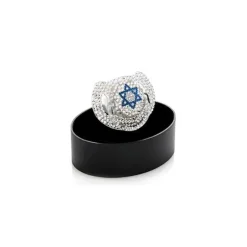 Bling Swarosvski Chupeta de Cristal David's Star Azul com Transparente