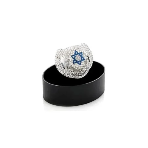Bling Swarosvski Chupeta de Cristal David's Star Azul com Transparente