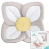 Blooming Bath - Almofada de banheira para pia de bebê Lotus Plush Minky, cinza