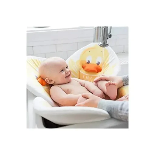 Blooming Bath - Banheira de bebê com flor, almofada para pia, amarelo pato
