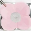 Bloomingbath.com - Tapete de banho de flor de papoula - Almofada de banheira para pia para bebê, rosa/cinza