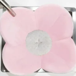 Bloomingbath.com - Tapete de banho de flor de papoula - Almofada de banheira para pia para bebê, rosa/cinza