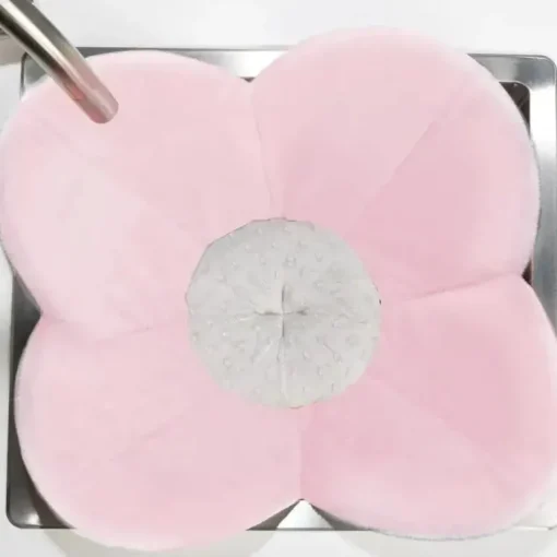 Bloomingbath.com - Tapete de banho de flor de papoula - Almofada de banheira para pia para bebê, rosa/cinza