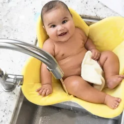 Bloomingbath.com - Tapete de banho de flor de papoula - Almofada de banheira para pia para bebê, amarelo