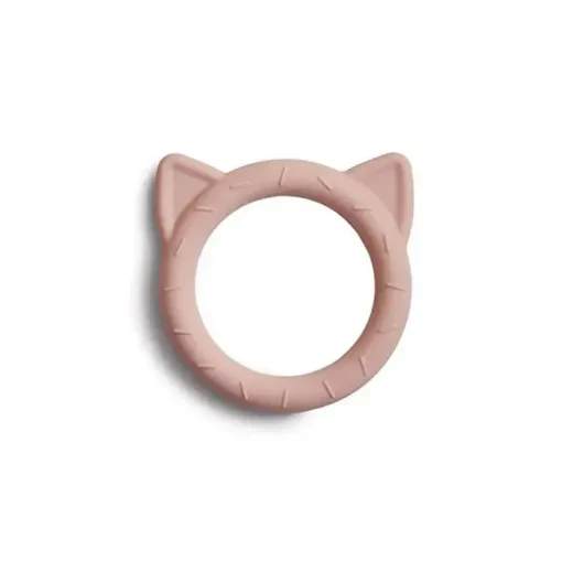 Blush Mushie Silicone Baby Mordedor Gato Brinquedo Blush