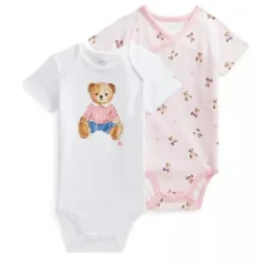 Body de Algodão Urso Polo para Meninas Ralph Lauren Baby - 2Pk