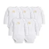 Body de manga comprida Burt's Bees Essentials Baby Essentials 5-Pacote Preemie