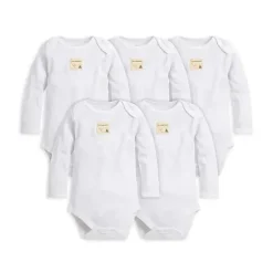 Body de manga comprida Burt's Bees Essentials Baby Essentials 5-Pacote Preemie