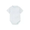 Body de manga curta Kissy Kissy - Baby Boy Pointelle, azul claro
