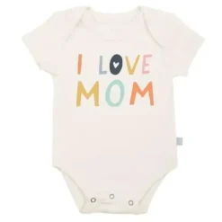 Body Gráfica Finn + Emma Love Mom, Bege