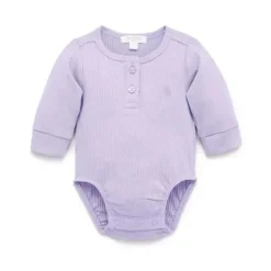 Body Henley de manga comprida Pure Baby - Baby Girl, lilás