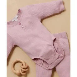 Body Henley de manga comprida Pure Baby - Baby Girl, Lavanda