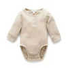 Body Henley Pure Baby - Baby Neutro Rib Manga Longa, Biscoito Melange