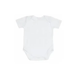 Body Kissy Kissy - Baby Pointelle Neutro Manga Curta, Branco