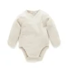Body manga longa Pure Baby - Baby Pointelle neutro manga longa, melange de trigo