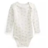 Body Polo Ralph Lauren Baby - Manga Longa Algodão Orgânico Interlock Malha, Cinza