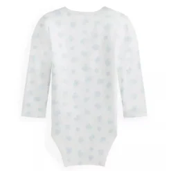 Body Polo Ralph Lauren Baby - Manga Longa Algodão Orgânico Interlock Malha, Azul