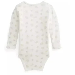 Body Polo Ralph Lauren Baby - Manga Longa Algodão Orgânico Interlock Malha, Cinza
