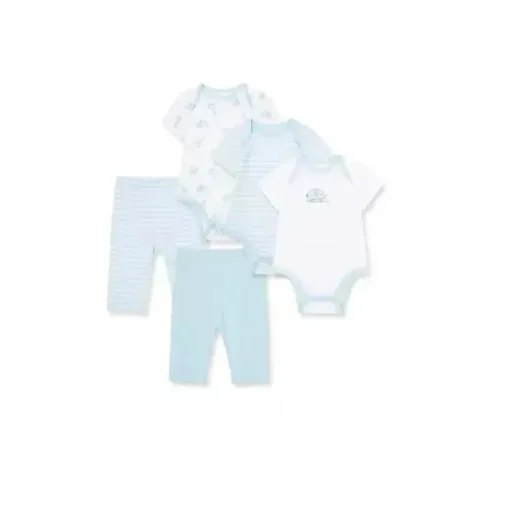 Body Safári Little Me Safari 5 peças com conjunto de calças - azul